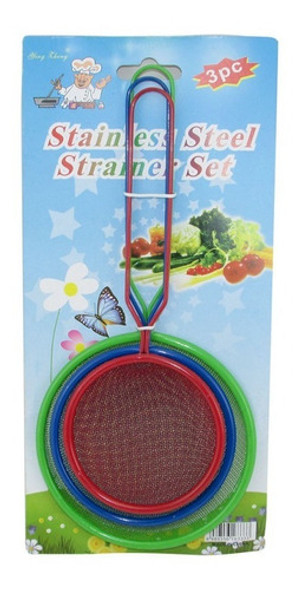 Set De Coladores Acero Inoxidable X 3pc Cocina Colador 0