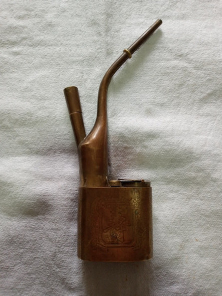 Antigua Pipa De Bronce Origen Asiatico Firmada  Ver Fotos 0