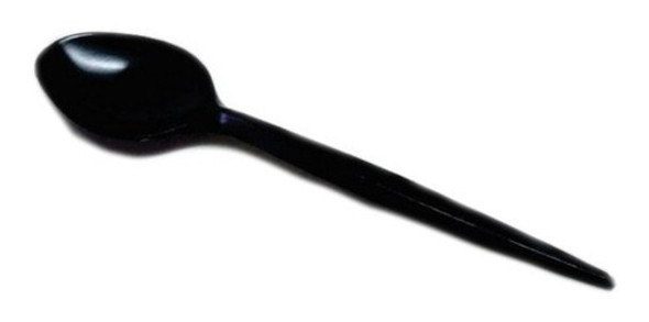 Cucharas Plásticas Negras Descartables (x 50 Unidades) 0