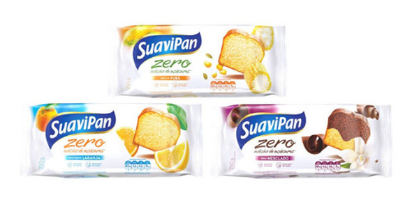 Kit 3 Bolos Suavpan 250g Laranja, Fubá E Mesclado 0