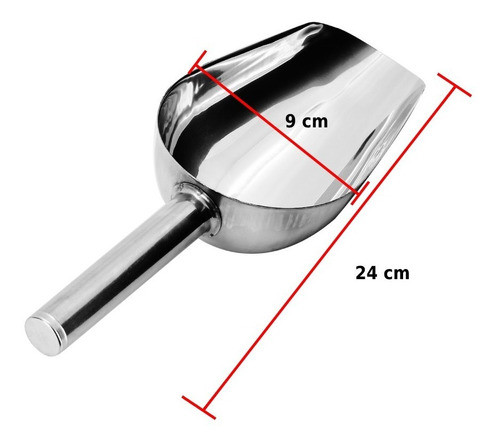 Pá Para Gelo Inox Pegador Cereais Cozinha Padaria Bar Yazi 1