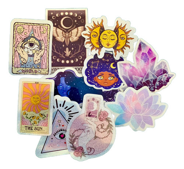 Sticker Vinilo Holografico Autoadhesivo Aesthetic 6 Pack X10 0