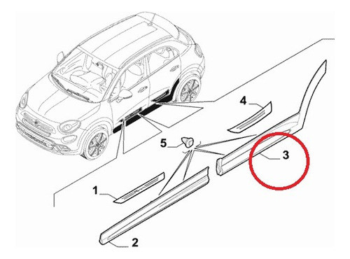 Moldura Guardabarro Trasero Izquierdo Fiat 500x Original 1
