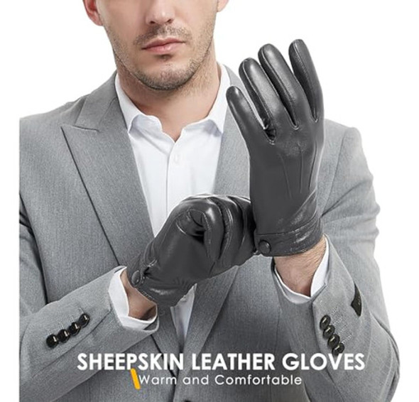 Dsane Guantes De Cuero De Oveja Genuina De 1