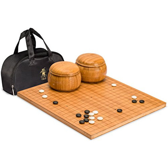 Yellow Mountain Imports Go Set De Juegos Con Tablero De Bamb 0