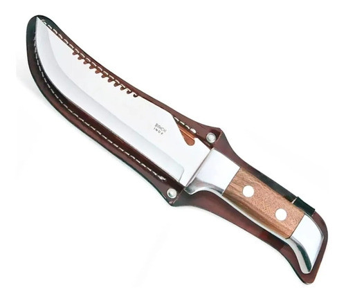 Faca Rambo Serrilhada Alumínio Madeira 7 Poleg  C/bainha 0