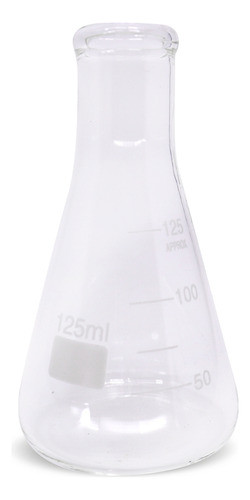 Frasco Erlenmeyer Boca Estreita 125ml Vidro Boro 3.3 1