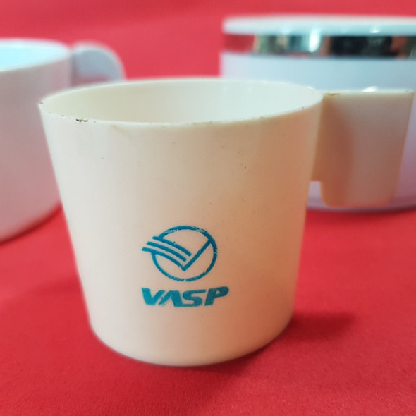 3 Antiga Xícara Da Vasp Alitalia American Airlines Porcelana 0