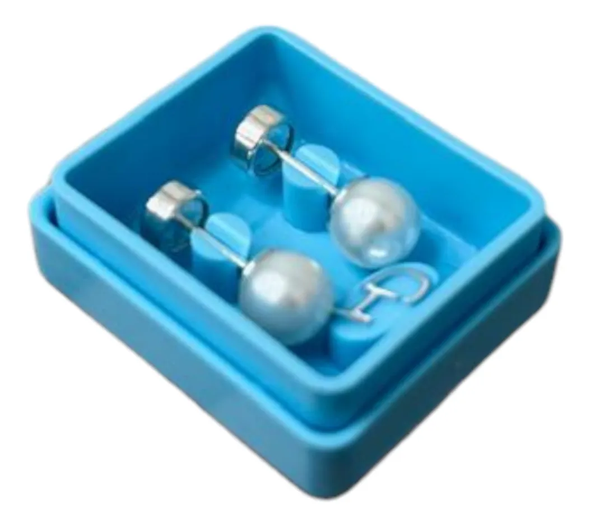 925 Sterling Silver Starter Earrings with 6mm Pearl – Baby/Child – Esmeralda Jewelry