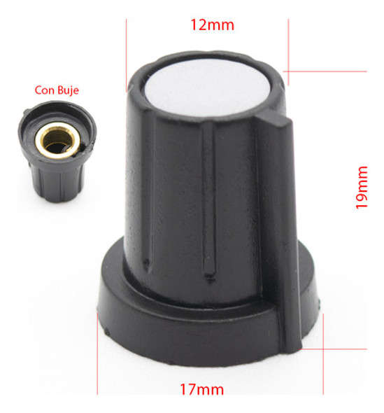 20 Perillas Potenciometro Grises 17mm X 19mm Buje Bronce 1