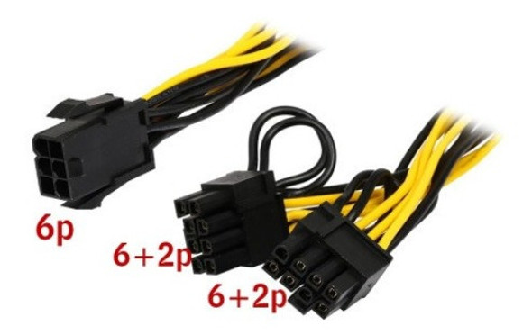 Adaptador Pci 6 Pinos P/ 2x 8 Pinos Placa De Vídeo Mineração 0