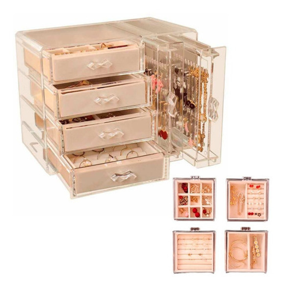 Organizador Acrílico Brincos Bijuteria Joias De 4 Gavetas 0