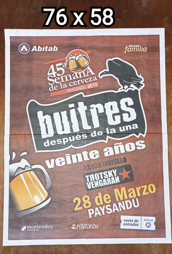 Enorme Poster Afiche Buitres En La 45 Semana De La Cerveza 0