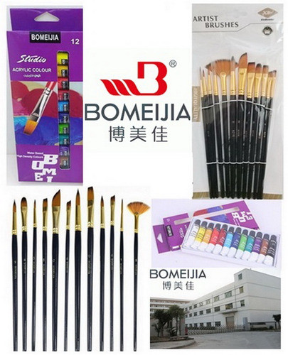 Set Artistico Bomeijia: 12 Pinceles + 12 Acrillicos 0