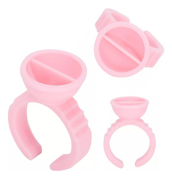 100 Un Anel Batoque Para Cola De Alongamento De Cílios Rosa 0