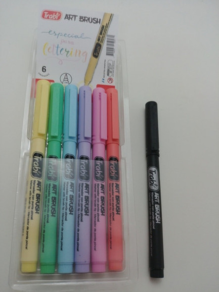 Marcadores Trabi Art Brush Punta Pincel Lettering X 6 + 1 U 1
