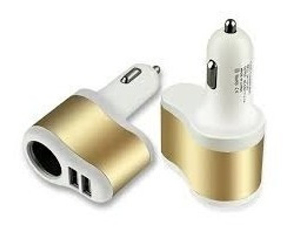 Toma Cargador Auto,moto 3 En 1 Usb 12/ 24v + Adaptador 1