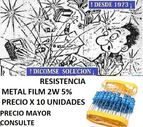 Resistencia Metal Film 2w 5% 220k X 10 Unid 0