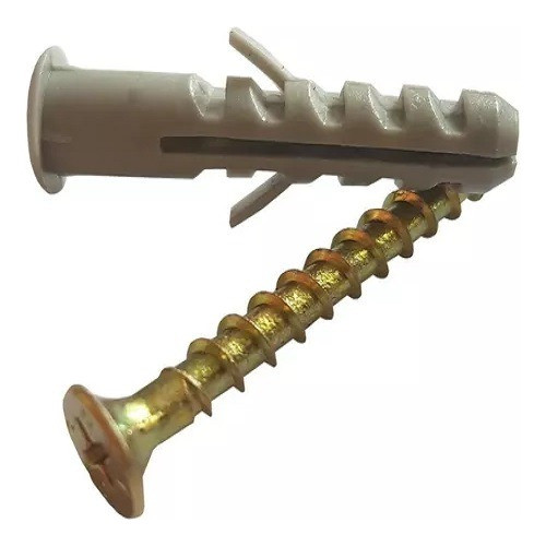 Tarugo Con Tope Nº 10 + Tornillo Fix 6 X 60 X100 Unidades 0