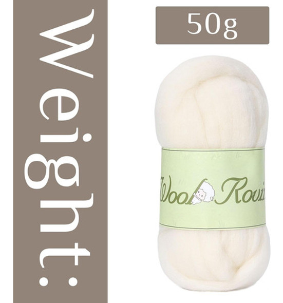 Lana Virgen Natural Coloreada 50gr Para Needle Felting 1