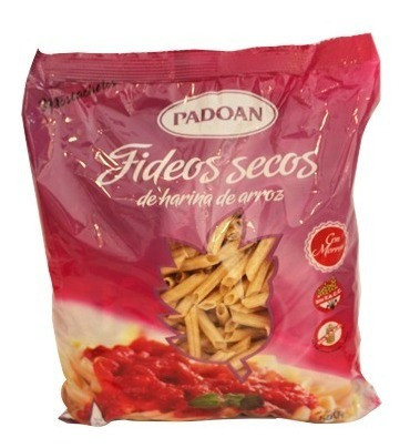 Fideos Mostachol Harina Arroz Morrón Padoan X500g Caja X12 1