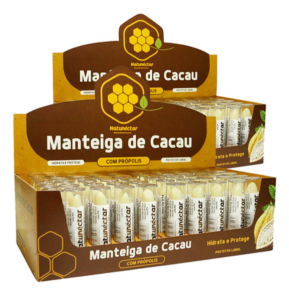 Hidratante Labial Manteiga De Cacau Natural - 100 Unidades 0 Hidratante Labial Manteiga De Cacau Natural - 100 Unidades 0