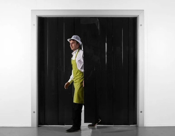 Cortina De Pvc Preto Opaco - Larg. 0,90 X Alt. 2,10 1