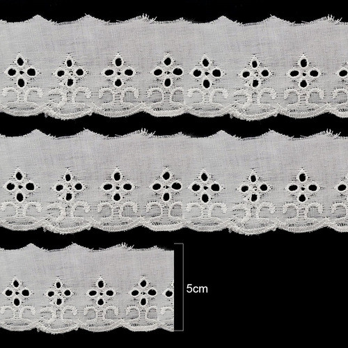 Bordado Inglês - 5cm X 13,7m - Branco 067 - Ro.152344 1