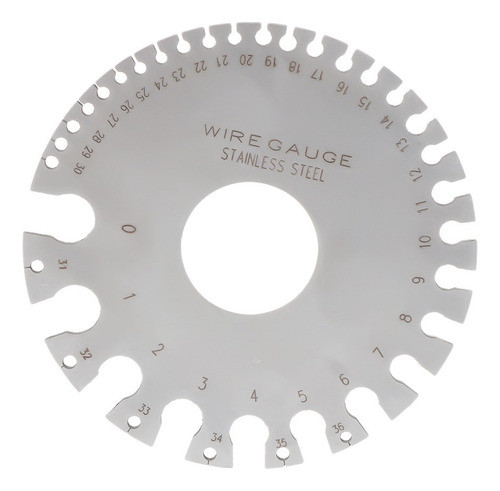 Aço Inoxidável 0-36 Round Awg Swg Wire Gauge Espessura Meas 1