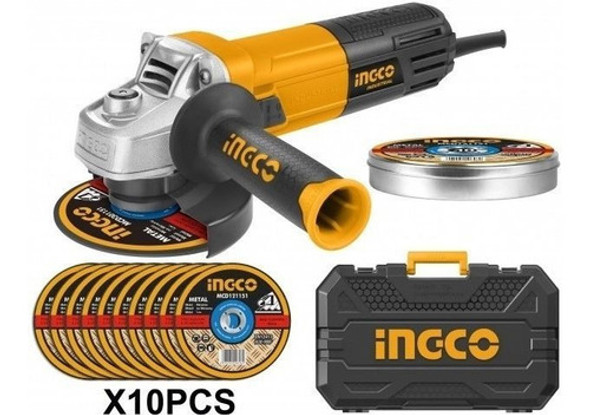 Amoladora Angular 4 1/2 950w + 10 Discos 4 1/2 Ingco - Ynter 0 Amoladora Angular 4 1/2 950w + 10 Discos 4 1/2 Ingco - Ynter 0