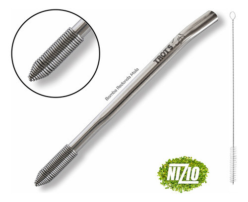 Kit Terere Trots Inox Copo Couro Bomba Mola Erva Premium 1