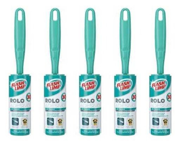 Rolo Adesivo Tira Pelos 30 Folhas (5u) Flash Limp Cst0108 0