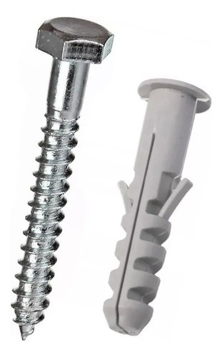 Tarugo Fischer Sa 10 Mm Con Tope + Tirafondo 1/4 X 2 1/4 50u 1