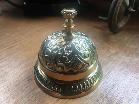 Timbre Antiguo Campana Bronce Mesa Hotel Resto Funciona 0