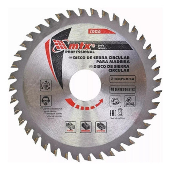 Disco De Widea Para Serra Mármore 4.3/8 Pol X 22.2mm 40d Mtx 0