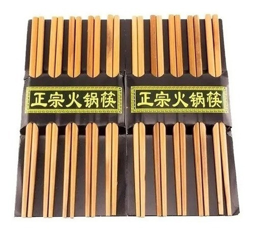 Set Palitos Palillos Chinos De Bambú X10 Pares 0