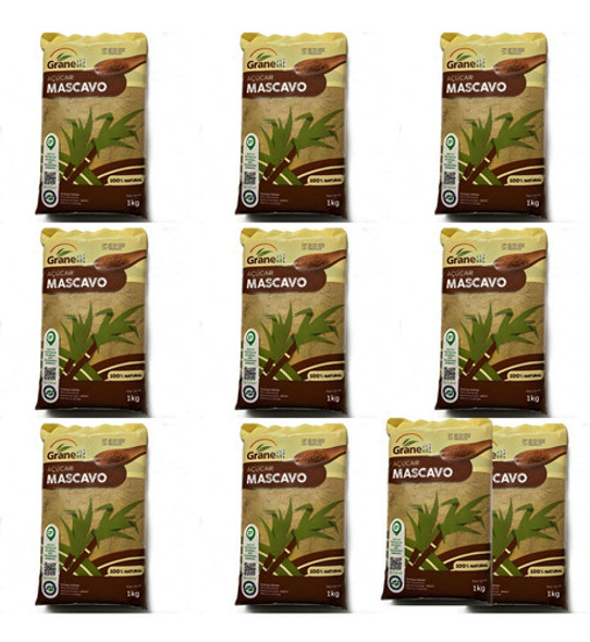 Kit C/ 10 Açúcar Mascavo Natural 1kg - Granelli 1 Kit C/ 10 Açúcar Mascavo Natural 1kg - Granelli 1