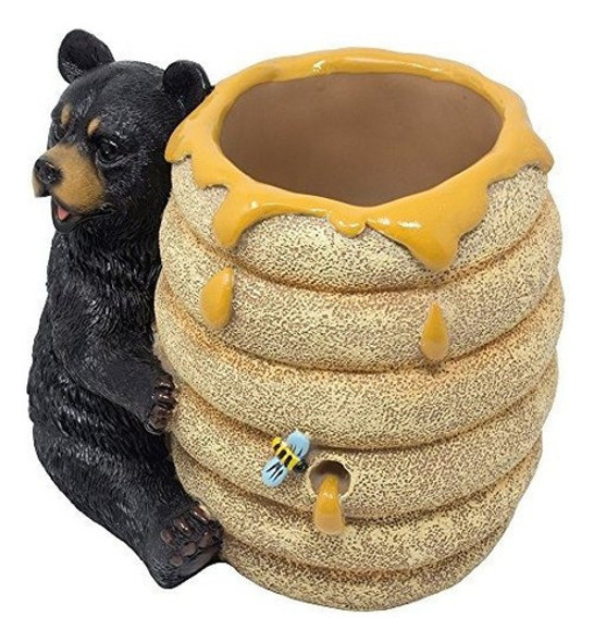Oso Negro Decorativo En Una Colmena Honey Pot Encimera Titul 1