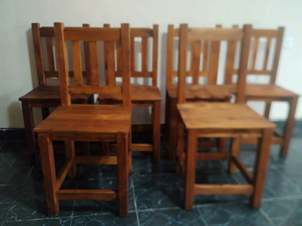 Excelentes Sillas De Madera Reforzada Color Roble Country 1