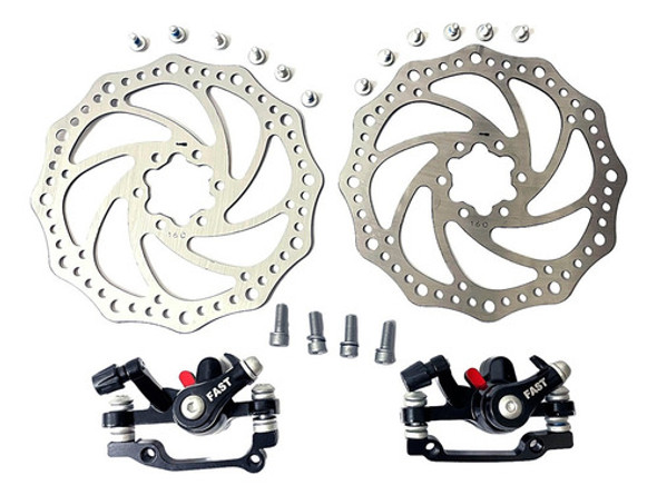Set Kit Juego Freno A Disco, Caliper, Pastillas Bicicleta 0