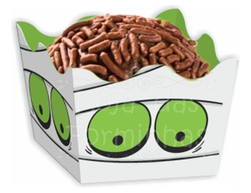 Forminhas Para Doces Halloween Montadas Múmia 48 Unid 1