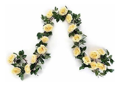 Guirnaldas De Rosas Artificiales Amarillas 2u X220cm C/u 0