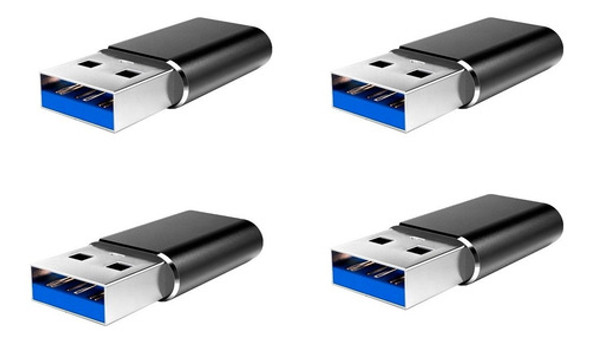 Kit 4 Adaptadores Usb C Hembra A Usb Macho Celular Otg !! 0