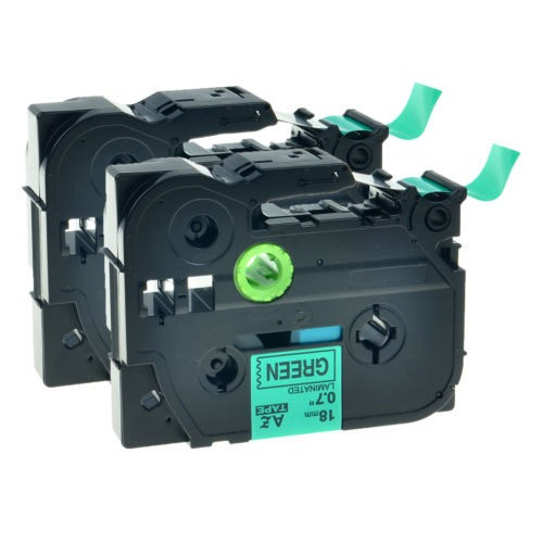 2 Negro En La Cinta De La Etiqueta Verde Para P-touch De Bro 0