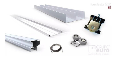 Kit Integral Frente Placard Hoja Adicional Aluminio Classic 1