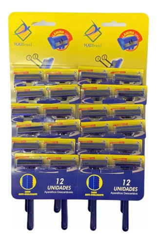 Aparelho De Barba Cartela 24 Unidade Lamina Dupla 0