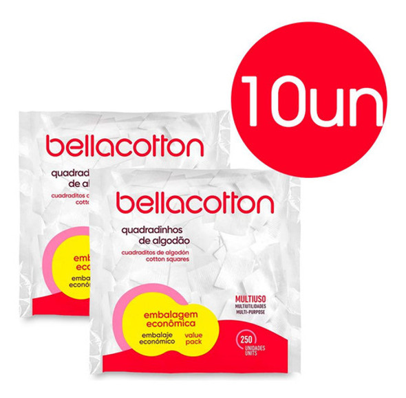 Quadradinho De Algodão Bellacotton 10 Pacotes Com 250 Un 0