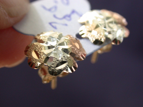 Luli Par Caravanas Oro Bajo 10k Trebol 4 Hojas 3 Colores 1