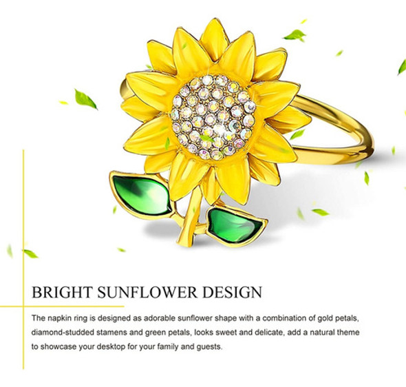 12 Peças De Porta-guardanapos De Girassol, Anéis, Adorno De 1