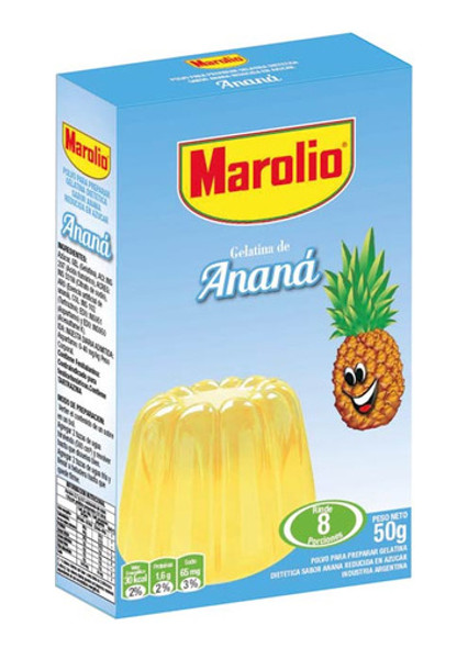 Pack X 36 Unid. Gelatina  Anana 50 Gr Marolio Gelatinas 0